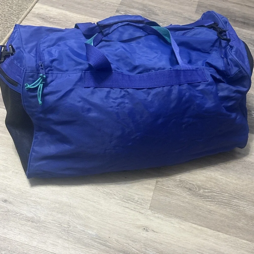 Vintage Dunlop Blue Large Duffel Bag Travel Gym Sports Shoulder Strap